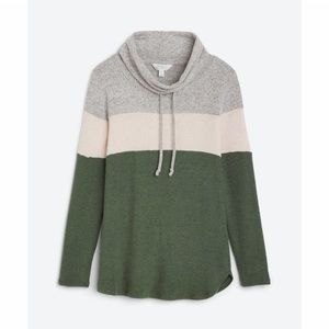 Spruce & Market Cameron Color Block Cowl Neck Brushed Knot Top- Size Large
